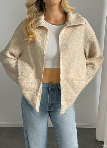 Бежевая демисезонная куртка куртка-пиджак SHEIN