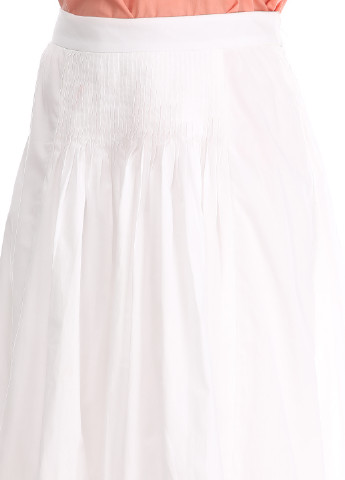 Белая кэжуал однотонная юбка Naf Naf миди