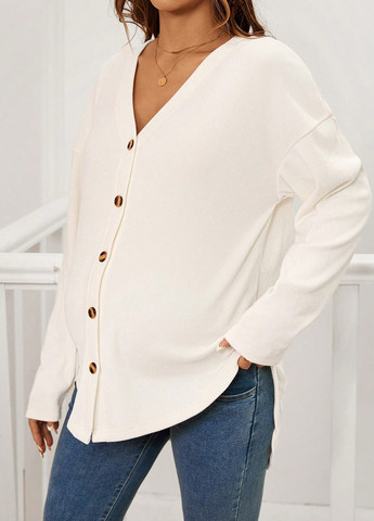 Молочный демисезонный кардиган SHEIN