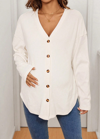 Молочный демисезонный кардиган SHEIN