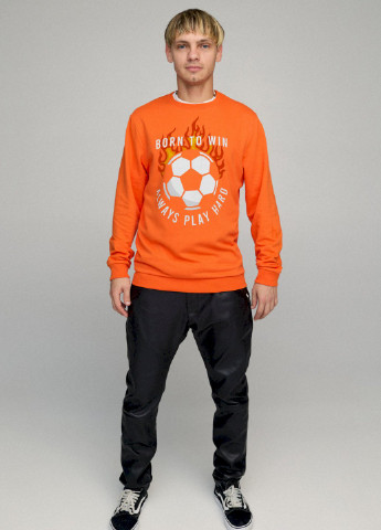 Оранжевый свитшот мужской basic /no flis/ YAPPI (252259423)