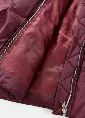 Бордовый демисезонный Пуховик SHEIN