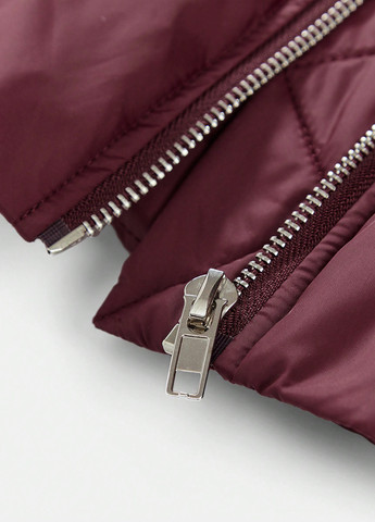Бордовый демисезонный Пуховик SHEIN