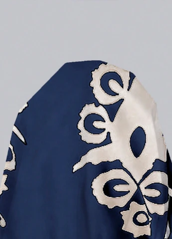 Індиго блуза з баскою SHEIN