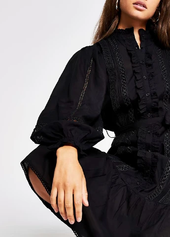 Черное кэжуал платье River Island однотонное