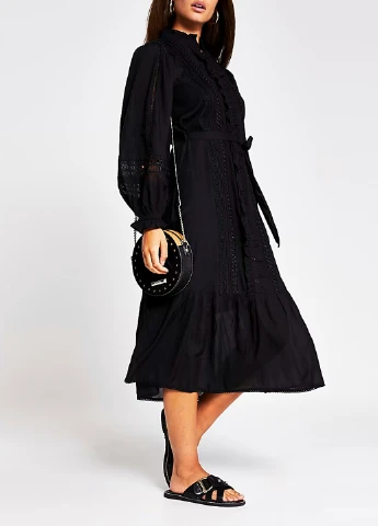 Черное кэжуал платье River Island однотонное