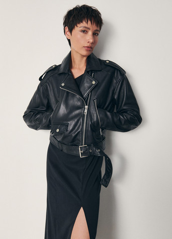Черная демисезонная куртка косуха Reserved