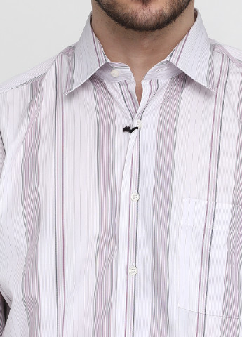 Белая кэжуал рубашка в полоску Pierre Clarence с длинным рукавом