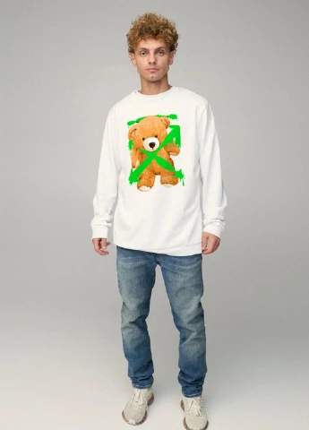 Белый свитшот мужской oversize /no flis/ YAPPI рисунок (251791386)
