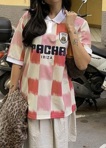 Цветная женская футболка-поло SHEIN с надписью