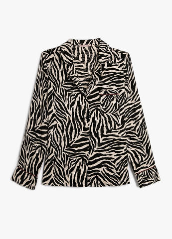 Светло-бежевая домашний рубашка зебра KOTON