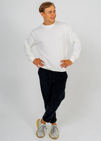 Світшот O! clothing - Прямий крій однотонний білий кежуал, спортивний двунитка, бавовна - (280823006)