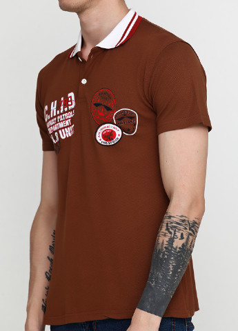 Светло-коричневая футболка-поло для мужчин West Wint с надписью