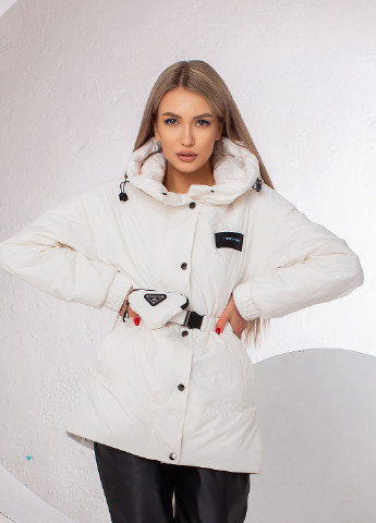 Белая демисезонная женская демисезонная удлиненная куртка белая 657922 Lusskiri