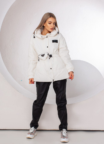 Белая демисезонная женская демисезонная удлиненная куртка белая 657922 Lusskiri