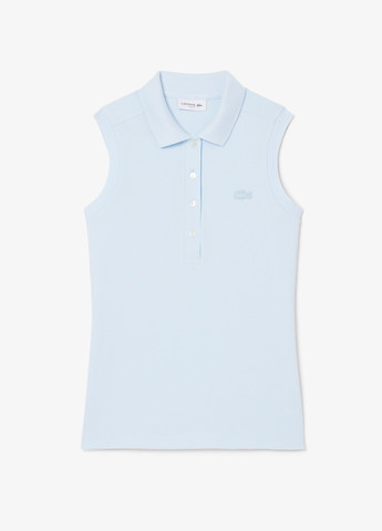 Светло-голубой женская футболка-поло Lacoste однотонная