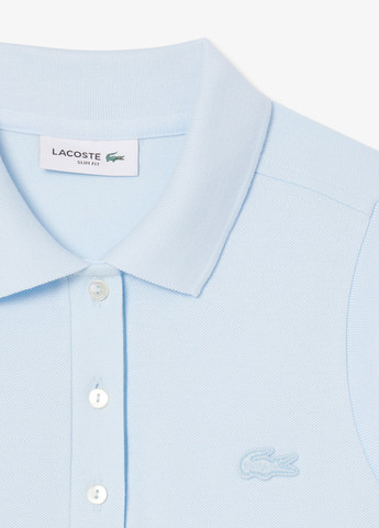 Светло-голубой женская футболка-поло Lacoste однотонная
