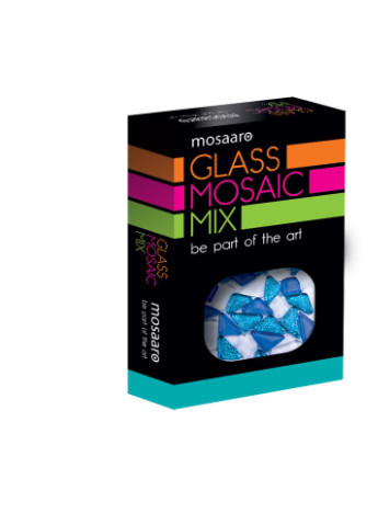 Стеклянная мозаика Мозаичный микс: голубой, белый, голубой с глитером MA5001 Mosaaro (253876005)