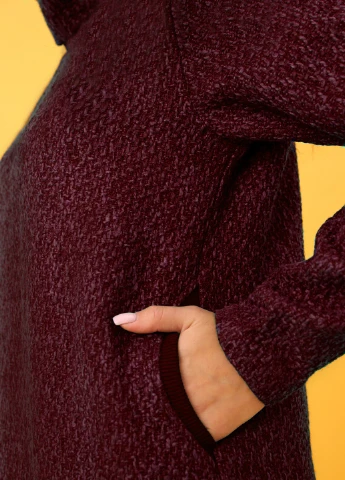 Бордова кежуал шикарна тепла довга сукня міді футляр INNOE однотонна