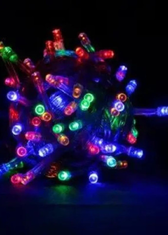 Світлодіодна гірлянда Lampiki на 200 LED мультицвіт різнокольоровий 8 режимів від мережі для приміщення та вулиці під накриттям Украина (256120599)