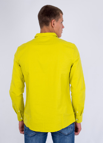 Желтая кэжуал рубашка однотонная Jack & Jones
