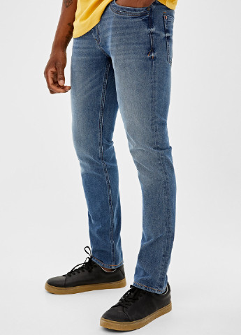 Джинси Springfield завужені однотонні блакитні джинсові