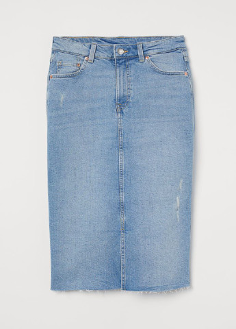 Голубая джинсовая юбка H&M карандаш