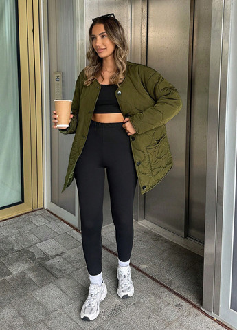 Оливкова (хакі) зимня куртка SHEIN