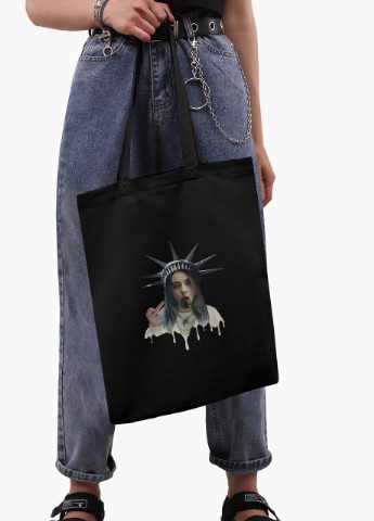 Еко сумка шоппер черная Ренессанс Билли Айлиш (Renaissance Billie Eilish) (9227-1583-BK) MobiPrint (236391116)