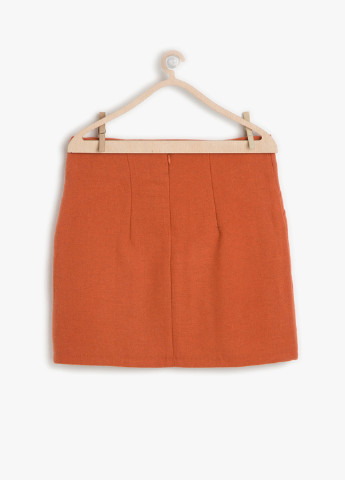 Оранжевая кэжуал однотонная юбка KOTON