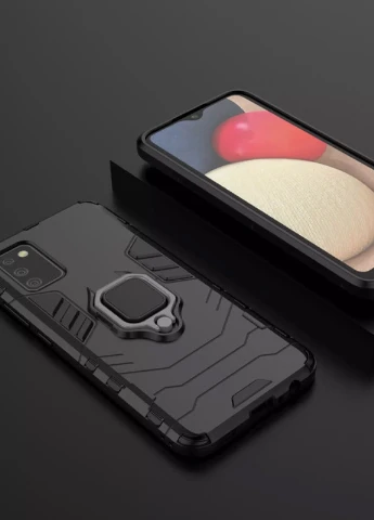 Ударостійкий чохол Transformer Ring for Magnet для Samsung Galaxy A02s Чорний / Soul Black (is_00000042910_4) Epik (238480471)