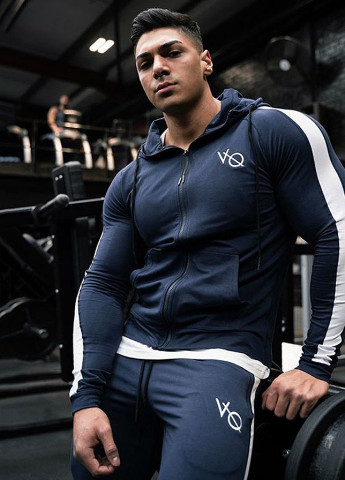 Темно-синій демісезонний фірмовий спортивний костюм VQH