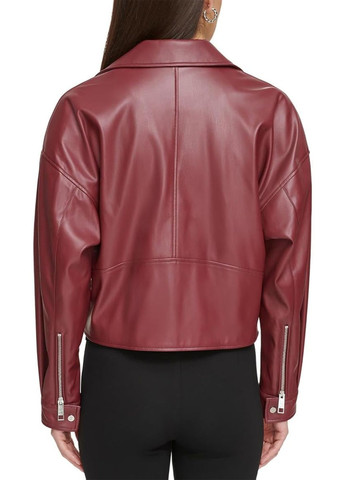 Бордовая демисезонная куртка косуха DKNY