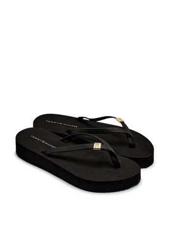 Черные кэжуал вьетнамки Tommy Hilfiger с логотипом