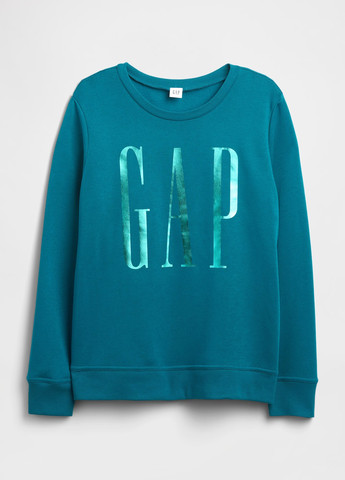 Бірюзовий світшот Gap логотип без декору (370302281)