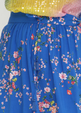 Синяя кэжуал цветочной расцветки юбка Pimkie мини