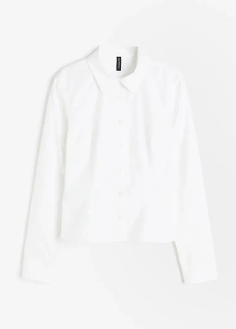 Белая кэжуал рубашка однотонная H&M