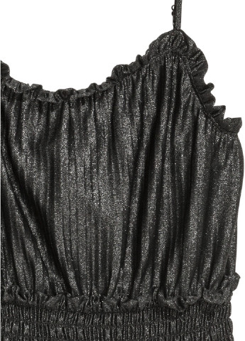 Чорна кежуал сукня плісована, кльош H&M однотонна