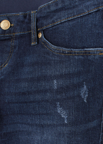 Шорты для беременных H&M однотонные тёмно-синие джинсовые хлопок