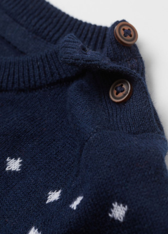Темно-синий зимний свитер джемпер H&M