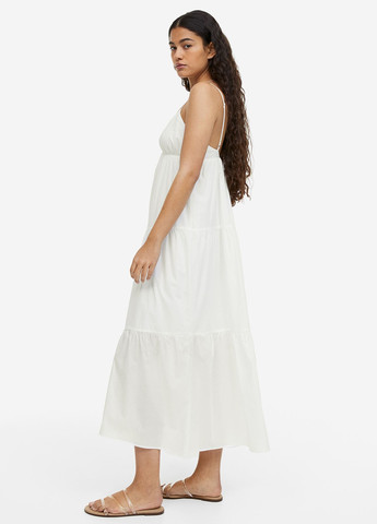 Белое кэжуал сарафан клеш H&M однотонное