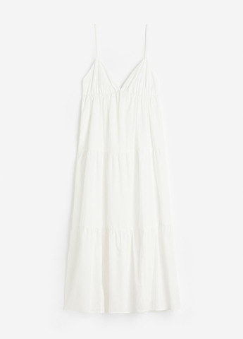 Белое кэжуал сарафан клеш H&M однотонное