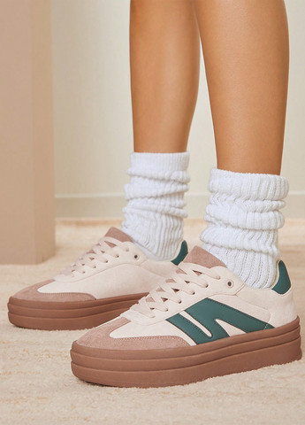 Кроссовки SHEIN светло-бежевые демисезоны (342411689)