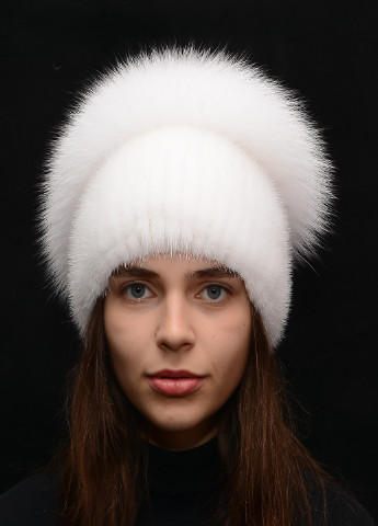 Зимова жіноча шапка з в'язаній норки з помпоном Меховой Стиль улитка (199073185)