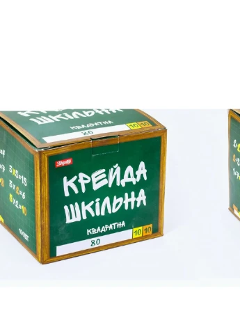 Мел 1 вересня белый+цветной квадратный 12х12мм, 100 шт "Школьный" (400147) 1 Вересня (254064932)