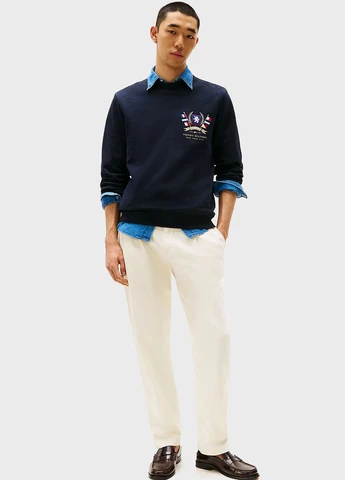 Темно-синій світшот Tommy Hilfiger логотип без декору (347656387)
