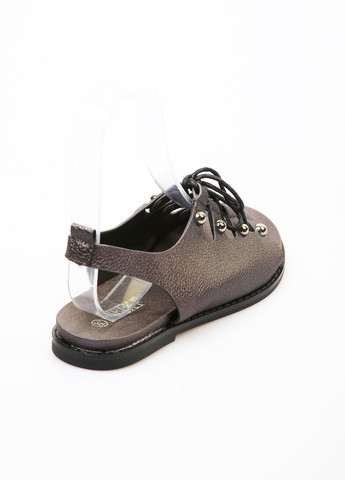 Бронзовые босоножки No Brand на шнурках с заклепками