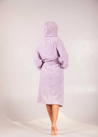 Халат махровий Bella, MicroCotton, однокольоровий, бузковий, розмір L (3800980992671) Bulgaria-Tex (251707710)