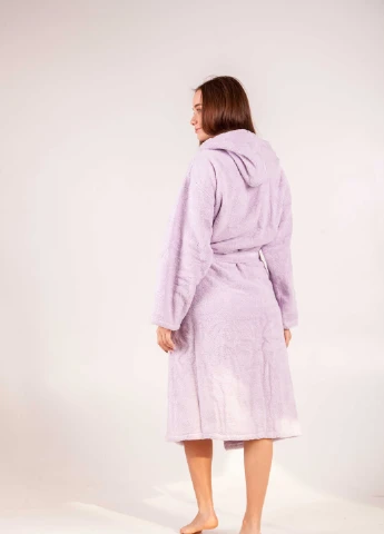 Халат махровий Bella, MicroCotton, однокольоровий, бузковий, розмір L (3800980992671) Bulgaria-Tex (251707710)
