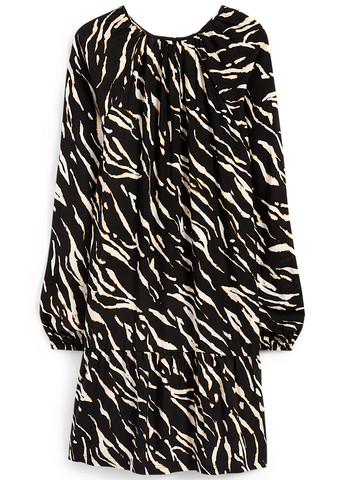 Черное кэжуал платье а-силуэт C&A с абстрактным узором